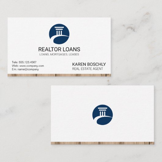 実在地 |ピラーアイコン木製トリム 名刺 (正面/裏面)