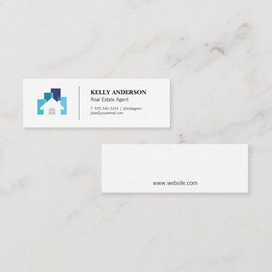 実在地 | プロパティ管理 | ホームアイコン スキニー名刺 (正面/裏面)