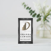 実在地 |大理石 |アンティークブラック縁ど 予約カード (スタンド正面)