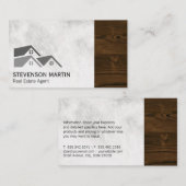 実在地 | 大理石 | 木目トリム 名刺 (正面/裏面)