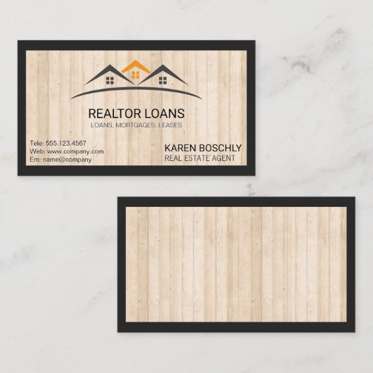 実在地 |建物アイコン |木製トリム 縁ど |  名刺 (正面/裏面)