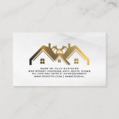 実在地 |白モダンスタイリッシュ 名刺 (裏面)