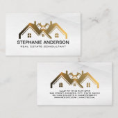 実在地 |白モダンスタイリッシュ 名刺 (正面/裏面)