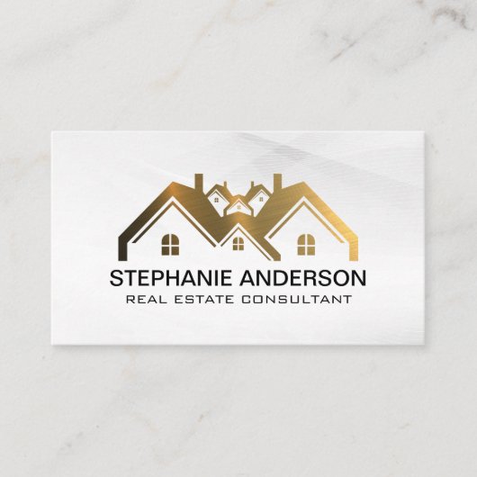 実在地 |白モダンスタイリッシュ 名刺 (正面)