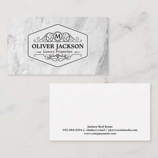 実在地 |要ファンシー素 |大理石 名刺 (正面/裏面)