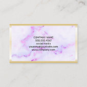 実在地 |金ゴールドラックス縁ど |パープルマーブル文字 名刺 (裏面)