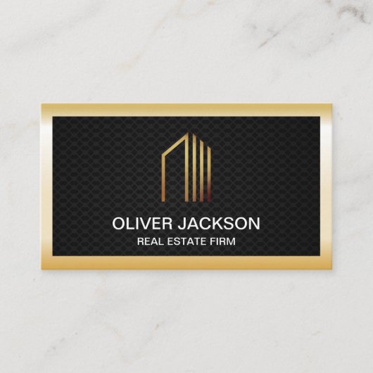 実在地 | 金ゴールドラ縁どックス | ブラックメッシュ 名刺 (正面)