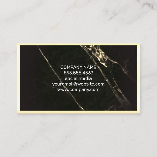 実在地 | 金ゴールドラ縁どックス | 黒金ゴールド大理石 名刺 (裏面)