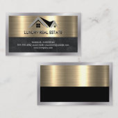 実在地 | 金属製金ゴールド大理石名刺 名刺 (正面/裏面)
