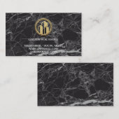 実在地 |黒エレガント大理石 |ゴールデンアイコン 予約カード (正面/裏面)