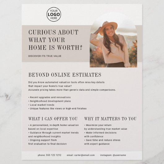 実在州ビジネスホームバリュエーションブラウンフライヤー チラシ (正面)