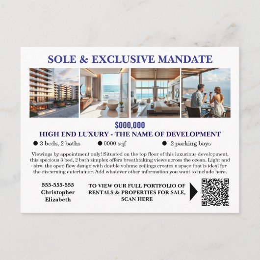 実在広告市場の写真のロゴ ポストカード (裏面)