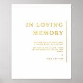 実在愛心の記憶のミニマル結婚リストの象徴 箔ポスター (正面)