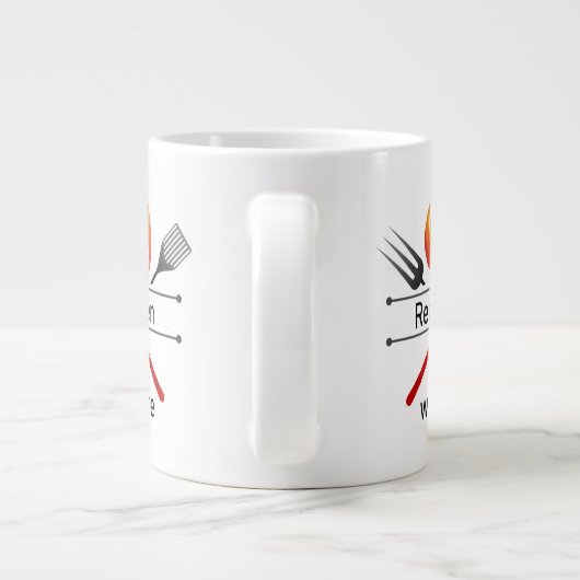 実在火遊おもしろい付きメンズBBQ引用文マグカップ ジャンボコーヒーマグカップ (裏面)