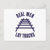 実在男がレールを敷く ポストカード (正面)