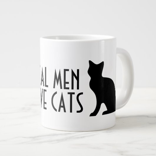 実在男が猫をおもしろい愛する ジャンボコーヒーマグカップ (正面右)