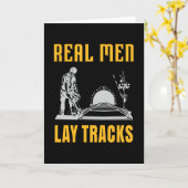 実在男が線路を敷く カード (黄色い花)