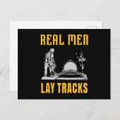 実在男が線路を敷く ポストカード (正面/裏面)