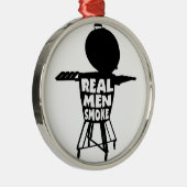 実在男性がたばこを吸う メタルオーナメント (右)