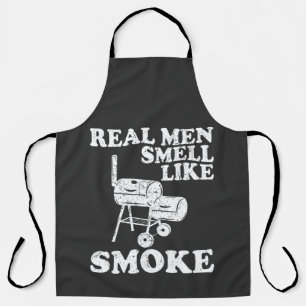 実在男性が煙のように匂うBBQグリルTシャツ エプロン