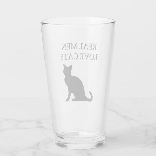 実在男性は猫シルエットデザインを愛する タンブラーグラス (裏面)