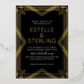 実在箔の幾何結婚形状 箔招待状 (正面)