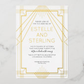 実在箔の幾何結婚形状 箔招待状 (正面)