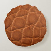 実在純粋な褐色ワニ皮 ラウンドクッション (裏面)