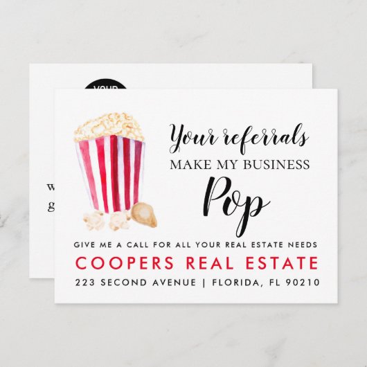 実在紹介で用が立つポップ・アートの 案内ポストカード (正面/裏面)