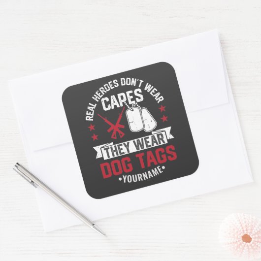 実在英雄は衣服ケープズ彼らは衣服犬タグ スクエアシール (封筒)