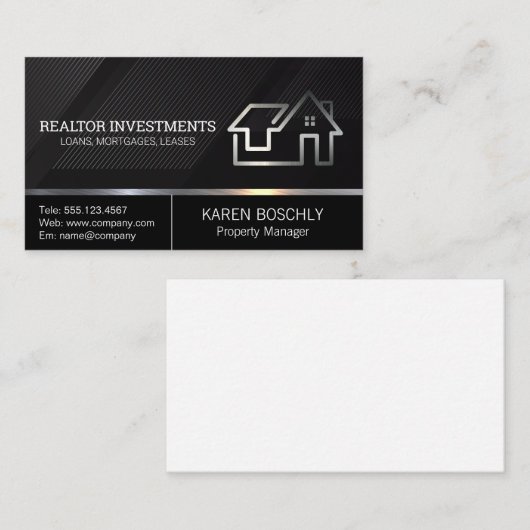 実在財のロモダンゴ | 黒お洒落模様 名刺 (正面/裏面)