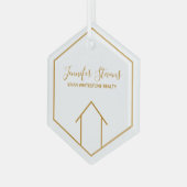 実在財エレガントパーソナライズされた不動産仲介業者 ガラスオーナメント (正面左)