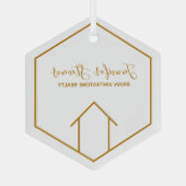 実在財エレガントパーソナライズされた不動産仲介業者 ガラスオーナメント (裏面)