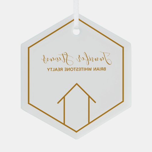 実在財エレガントパーソナライズされた不動産仲介業者 ガラスオーナメント (裏面)