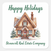 実在財団事業のクリスマスパーソナライズされた スクエアシール (正面)