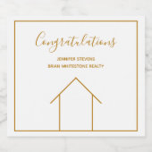 実在財団企業引っ越し祝いパーティーおめでとう スパークリングワインラベル (シングルラベル)