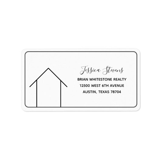 実在財団会社モダン不動産仲介業者差出人住所 ラベル (正面)