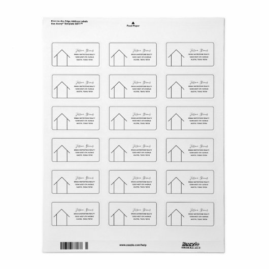 実在財団会社モダン不動産仲介業者差出人住所 ラベル (フルシート)