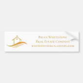 実在財団会社金ゴールドハウスロゴカスタム バンパーステッカー (正面)