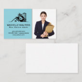 実在財団女性 | 金ゴールド金属縁ど 名刺 (正面/裏面)