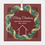 実在財団祭りクリスマスカスタム赤 ガラスオーナメント (正面)