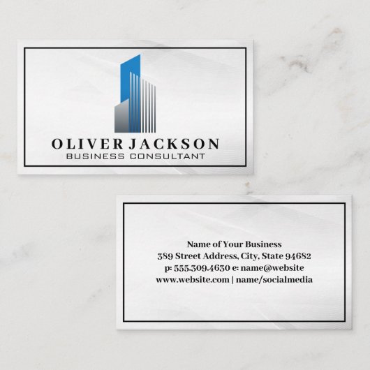 実在財産のモダンロゴ 名刺 (正面/裏面)