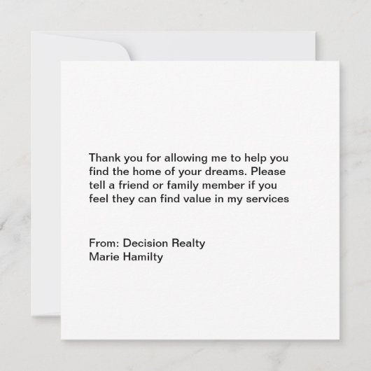 実在財産写真サンキューカード サンキューカード (裏面)