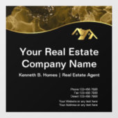 実在財産建築。黒金ゴールド ウィンドウサイン (シート)