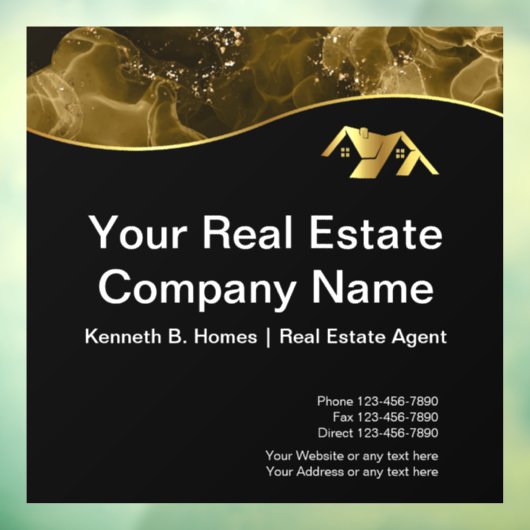 実在財産建築。黒金ゴールド ウィンドウサイン (シート3)