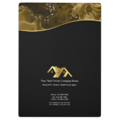 実在財産建築。黒金ゴールド クリップボード (裏面)