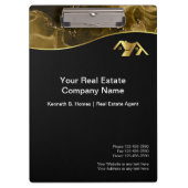 実在財産建築。黒金ゴールド クリップボード (正面)