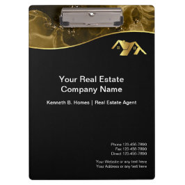 実在財産建築。黒金ゴールド クリップボード