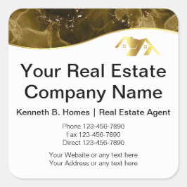 実在財産建築。黒金ゴールド スクエアシール