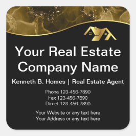 実在財産建築。黒金ゴールド スクエアシール